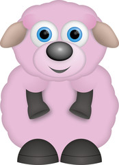 Obraz na płótnie Canvas mała różowa owca