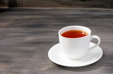 Cup of tea on wood surface