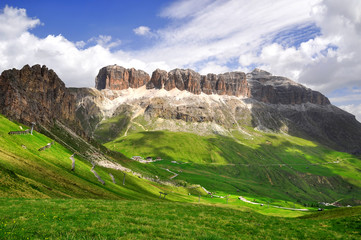 Dolomite peaks,Sella,Val di Fassa, Italy Alps