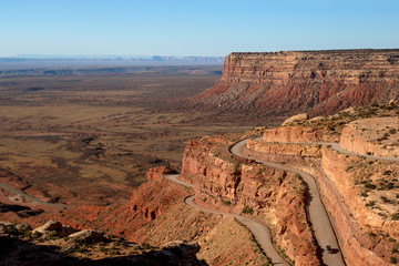 Moki Dugway, an unpaved dangerous road in Utah