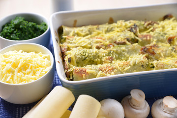 Champignon-Spinat-Cannelloni
