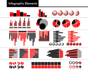 Obraz premium Infographic in black, red and gray color