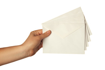 woman holding envelope