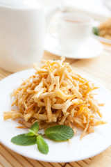 honey-sweet dessert and tea