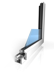 Window profile with glass