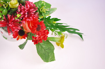 Flower bouquet on white background