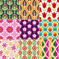 seamless retro flower pattern