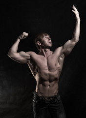 Muscular young bodybuilder
