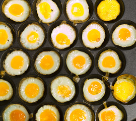 Kind of Thai sweetmeat made from partridge eggs (Kanom krok kai