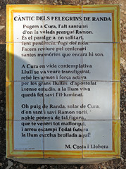 Poème de Costa i Llobera au sanctuaire de Cura de Randa à Majorq