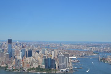Fototapeta na wymiar Pointe de Manhattan vue du ciel vue aérienne