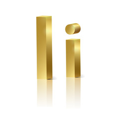 Vector letter I of golden design alphabet