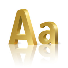 Vector letter A of golden design alphabet