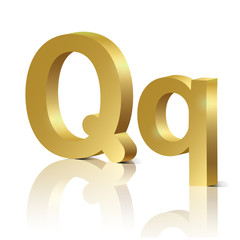 Vector letter Q of golden design alphabet