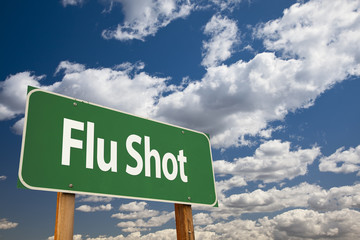Flu Shot Green Road Sign