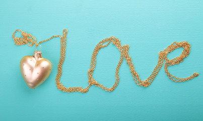 Gold heart with gold chain