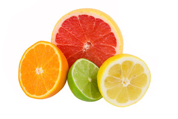 Fototapeta na wymiar Citrus świeże owoce na białym tle