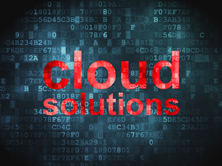 Fototapeta premium Cloud computing technology, networking concept: Cloud Solutions