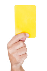 Soccer Referee Showing Yellow Card