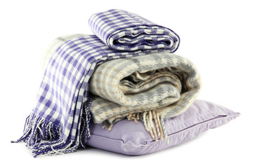 Warm plaids isolated on white