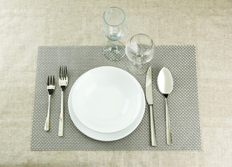 Table setting, close up