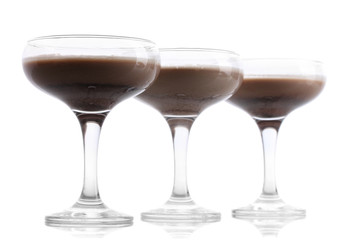 Cream cocktails isolated on white