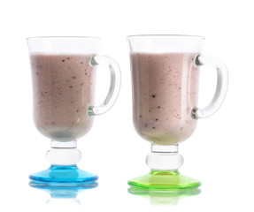 Cream cocktails isolated on white