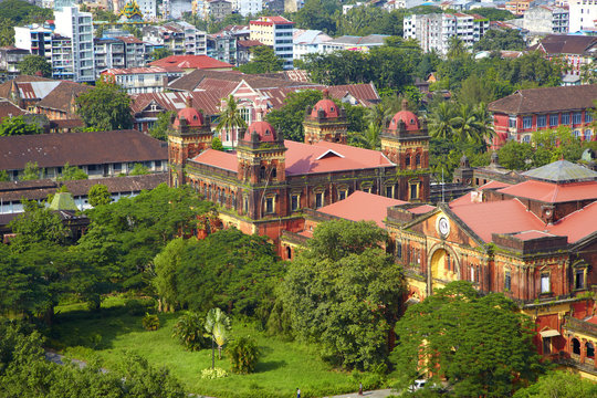 Old Colonial Palace In Yangon, Myanmar.