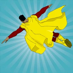 Foto op Plexiglas Superhelden Hand getekende vector superheld