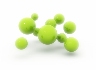 Green blank glossy spheres