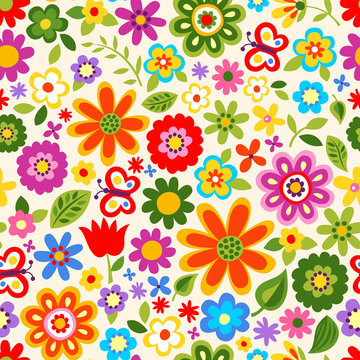 seamless retro flower pattern © creative_stock