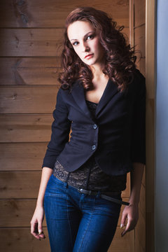 Fototapeta beautiful girl is in fashion style, glamur