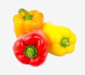 Obraz na płótnie Canvas A mix of differently colored bell peppers isolated on white back