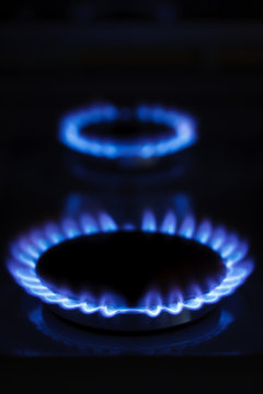 Burning gas cooker rings
