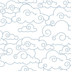Seamless stylized clouds pattern - 48881539