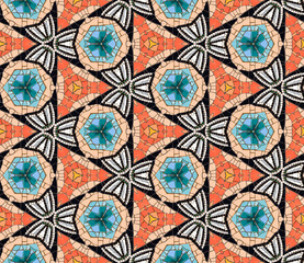 Seamlessly tiled kaleidoscopic mosaic pattern