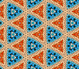 Seamlessly tiled kaleidoscopic mosaic pattern