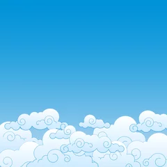 Fotobehang Hemel Goed weer achtergrond. Blauwe lucht met wolken