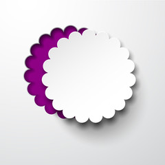 Paper white round flower note.