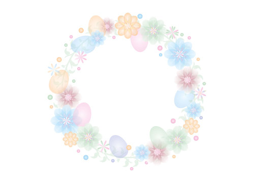 Osterkranz mit Ostereier und Bl&uuml;ten