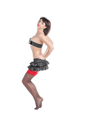 beautiful brunette dancing