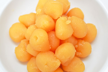 traditional thai dessert. Gold Egg Yolks Drops