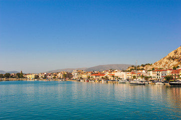 Naklejka na ściany i meble Panoramiczny widok na miasto i port Zakintos, Grecja. Zante
