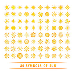 Huge set of sun symbols.