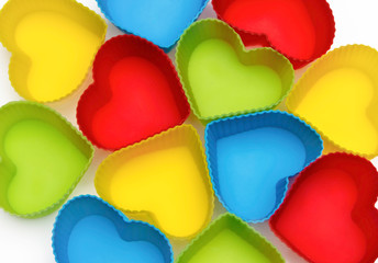 colorful hearts isolated on white background