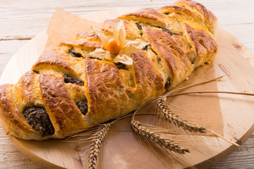 Poppy marzipan plait