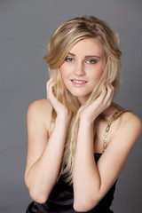 Portrait of young beautiful blond woman