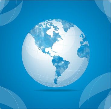 Vector globe white