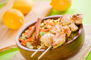 Spicy Chicken Curry Skewers
