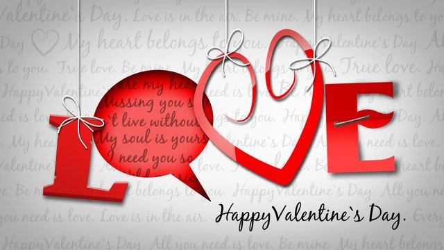 Love card with heart and text